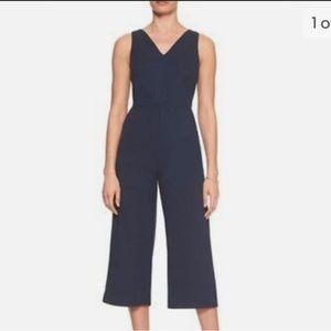 Banana Republic Factory navy sleeveless wide leg crop jumpsuit size 0P